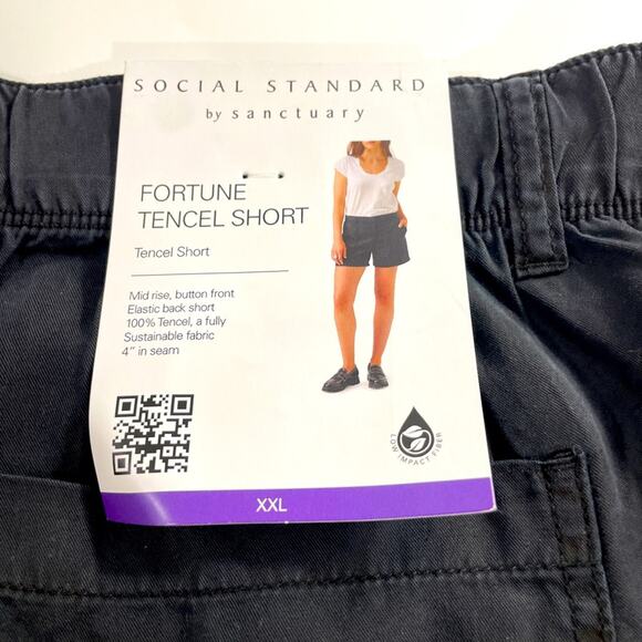 NWT Social Standard Sanctuary Anthro Shorts Hiking Camp Washed Grey Size XXL - Picture 1 of 9